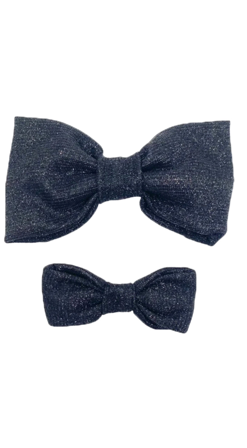 Black Glitter Bow Tie