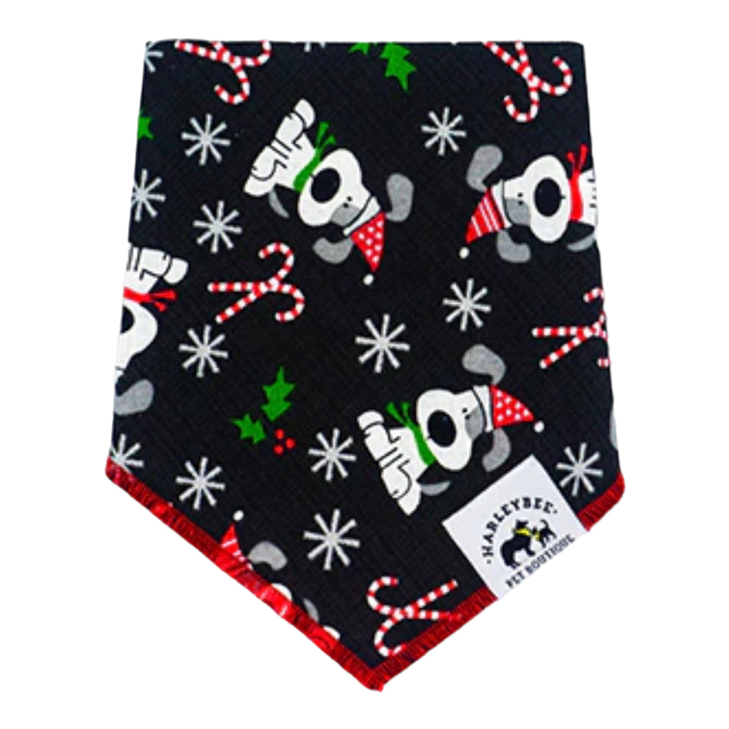 Christmas Doggy Black Bandana