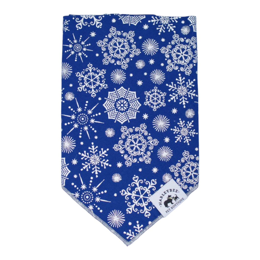 Christmas Snowflake Indigo Bandana