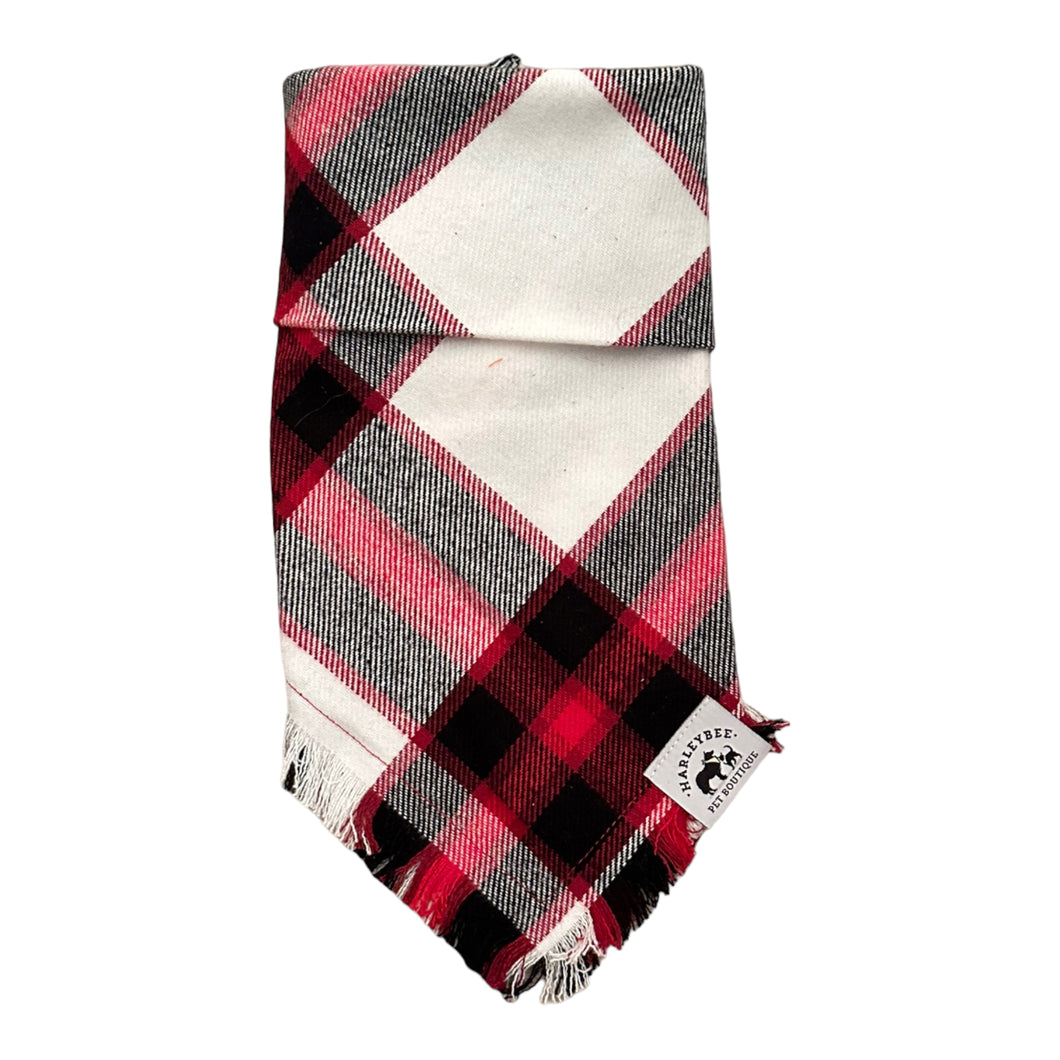 Flannel Chess Fringe Bandana