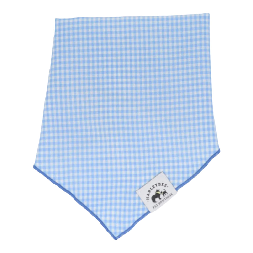 Gingham Baby Blue Bandana